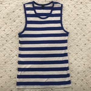 J. Crew Royal blue and cream striped top